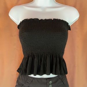 Black tube top/halter with ruffled bottom …
